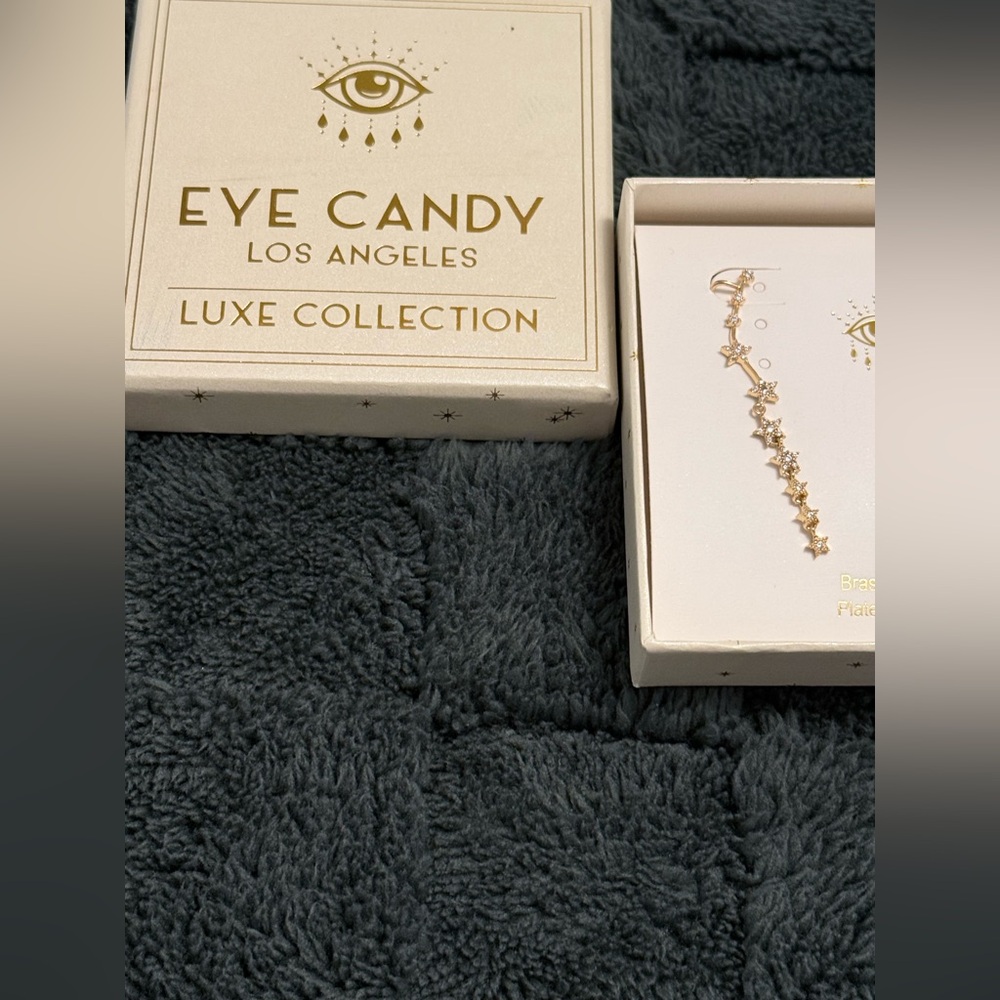 Eye Candy  Star Ear Climber Earrings with CZ Stones - Picture 3 of 5